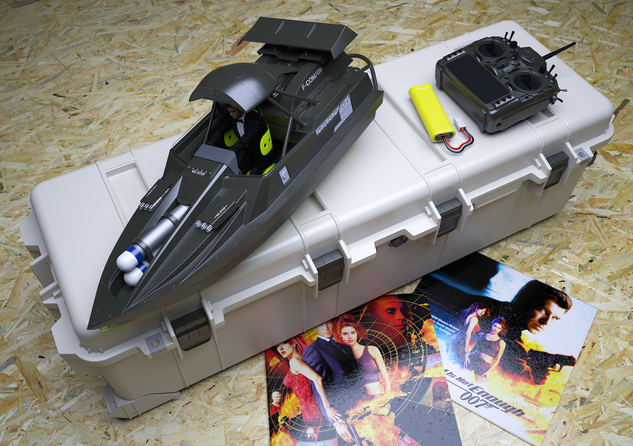 James Bond, 007 Qboat from The world is not enough, RC Jet boat.